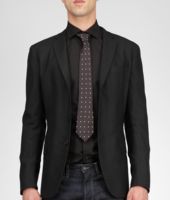 Bottega Veneta® Black Light Grey Silk Tie Bottega Veneta® Black Light Grey Silk Tie