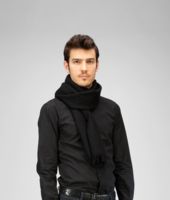 Bottega Veneta® Black Cashmere Silk Scarf Bottega Veneta® Black Cashmere Silk Scarf