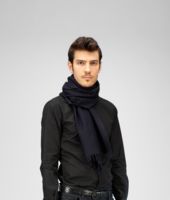 Bottega Veneta® Midnight Blue Cashmere Silk Scarf Bottega Veneta® Midnight Blue Cashmere Silk Scarf