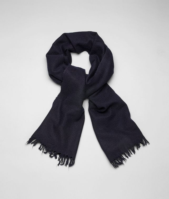 BOTTEGA VENETA SCARF IN MIDNIGHT BLUE CASHMERE SILK Scarf or Hat or Glove U fp