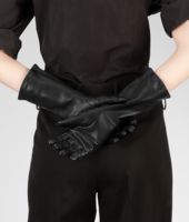 Bottega Veneta® Handschuhe aus weichem Nappaleder und Mirror Lammleder Nero Bottega Veneta® Handschuhe aus weichem Nappaleder und Mirror Lammleder Nero