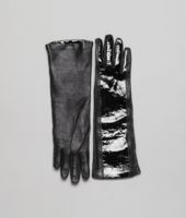 Bottega Veneta® Handschuhe aus weichem Nappaleder und Mirror Lammleder Nero Bottega Veneta® Handschuhe aus weichem Nappaleder und Mirror Lammleder Nero