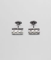 Bottega Veneta® Intrecciato Oxydized Silver Cufflinks Bottega Veneta® Intrecciato Oxydized Silver Cufflinks