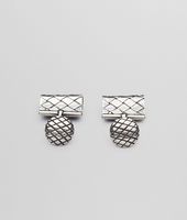 Bottega Veneta® Intrecciato Oxydized Silver Cufflinks Bottega Veneta® Intrecciato Oxydized Silver Cufflinks