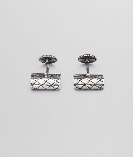 BOTTEGA VENETA - Intrecciato Oxydized Silver Cufflink