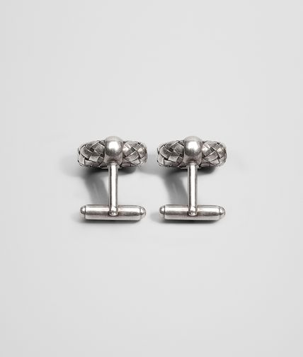 BOTTEGA VENETA - Intrecciato Antique Silver Cufflinks