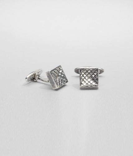 BOTTEGA VENETA - Intrecciato Antique Silver Cufflinks