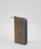Bottega Veneta® Frontiere Bronze Kari Intrecciato Club Fume Zip Around Wallet Bottega Veneta® Frontiere Bronze Kari Intrecciato Club Fume Zip Around Wallet