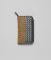 Bottega Veneta® Frontiere Bronze Kari Intrecciato Club Fume Zip Around Wallet Bottega Veneta® Frontiere Bronze Kari Intrecciato Club Fume Zip Around Wallet