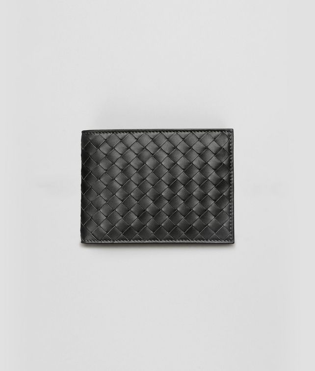 BOTTEGA VENETA Portemonnaie aus VN-Leder Intrecciato Nero Faltbares Portemonnaie U fp