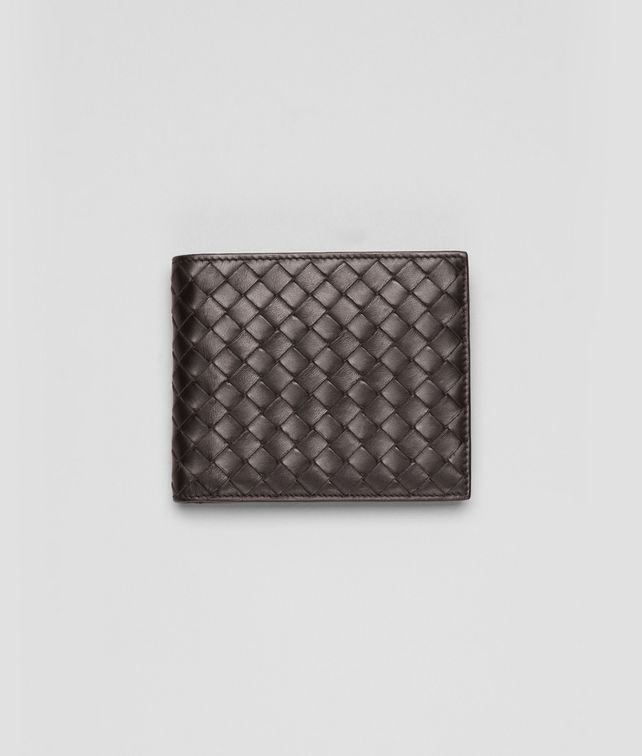 BOTTEGA VENETA Portemonnaie aus VN-Leder Intrecciato Ebano Faltbares Portemonnaie U fp