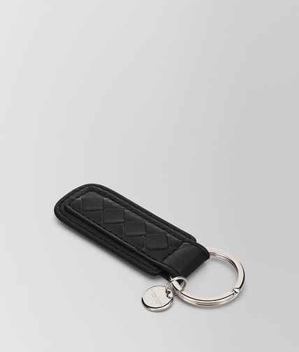 BOTTEGA VENETA - Nero Intrecciato Nappa Key Ring