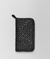Bottega Veneta® Nero Intrecciato Ayers Nappa Zip Around Wallet Bottega Veneta® Nero Intrecciato Ayers Nappa Zip Around Wallet