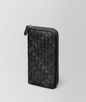 Bottega Veneta® Nero Intrecciato Ayers Nappa Zip Around Wallet Bottega Veneta® Nero Intrecciato Ayers Nappa Zip Around Wallet