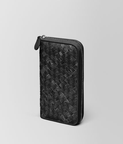 BOTTEGA VENETA - Nero Intrecciato Ayers Nappa Zip Around Wallet