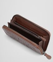Bottega Veneta® Edoardo Ebano Light Calf Soft Crocodile Fume Zip Around Wallet Bottega Veneta® Edoardo Ebano Light Calf Soft Crocodile Fume Zip Around Wallet