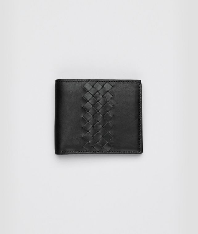 BOTTEGA VENETA Nero Light Calf Intrecciato Wallet Bi-fold Wallet U fp