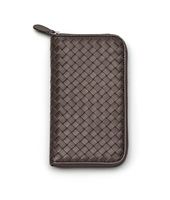 Bottega Veneta® Ebano Intrecciato Nappa Zip Around Wallet Bottega Veneta® Ebano Intrecciato Nappa Zip Around Wallet
