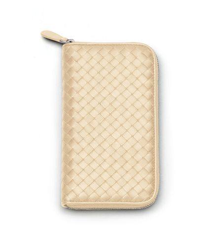 BOTTEGA VENETA - Zip Around Wallet aus Nappaleder Intrecciato Blood