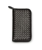 Bottega Veneta® Nero Intrecciato Nappa Zip Around Wallet Bottega Veneta® Nero Intrecciato Nappa Zip Around Wallet