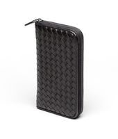 Bottega Veneta® Nero Intrecciato Nappa Zip Around Wallet Bottega Veneta® Nero Intrecciato Nappa Zip Around Wallet