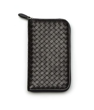 BOTTEGA VENETA - Nero Intrecciato Nappa Zip Around Wallet
