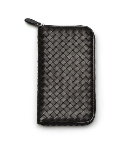 BOTTEGA VENETA - Zip Around Wallet aus Nappaleder Intrecciato Blood