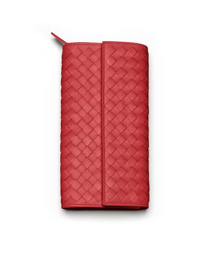 BOTTEGA VENETA - Continental Portemonnaie aus Nappaleder Intrecciato Blood