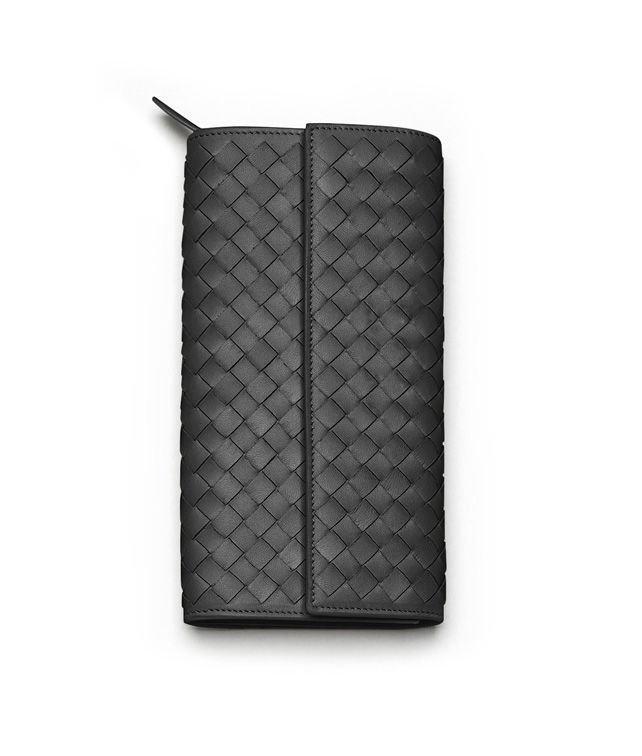 BOTTEGA VENETA CONTINENTAL WALLET IN NERO INTRECCIATO NAPPA Continental Wallet D fp