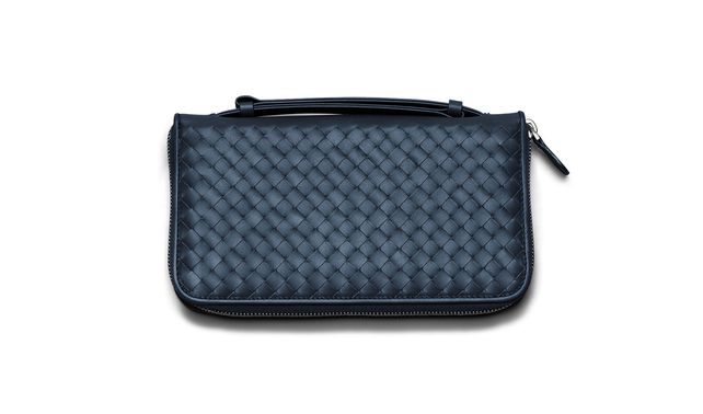 BOTTEGA VENETA - Celeste Intrecciato VN Travel Document Case