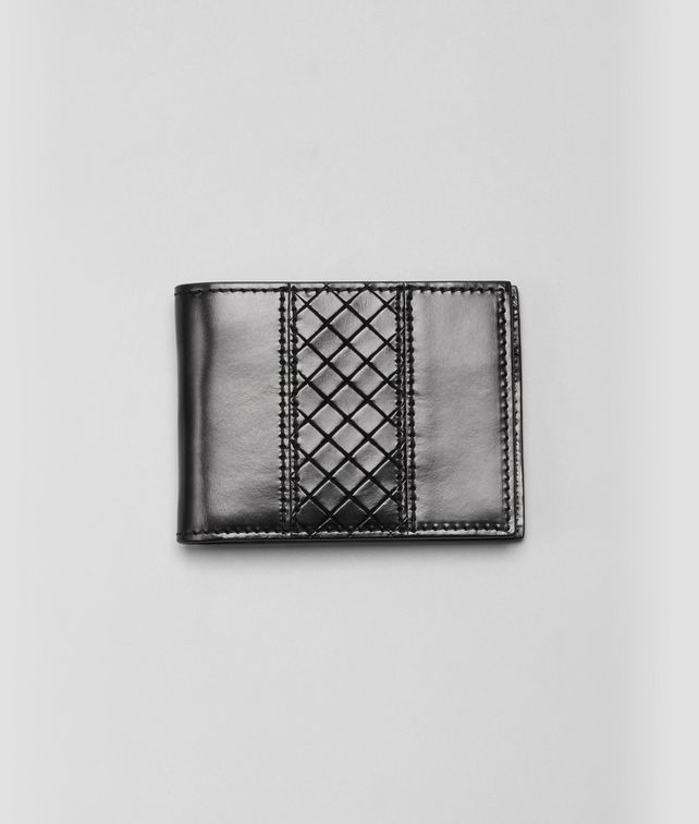 BOTTEGA VENETA Nero Intreccio Scolpito Wallet Bi-fold Wallet U fp