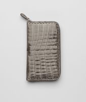Bottega Veneta® Shadow Shiny Crododile Fumé Zip Around Wallet Bottega Veneta® Shadow Shiny Crododile Fumé Zip Around Wallet
