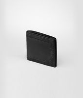 Bottega Veneta® Nero Intrecciato Waxed Leather Wallet Bottega Veneta® Nero Intrecciato Waxed Leather Wallet
