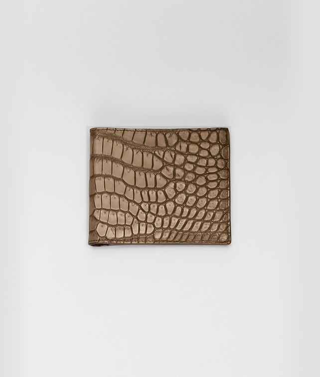 BOTTEGA VENETA PORTEFEUILLE EN CROCODILE CIGAR EBANO Portefeuille à deux volets U fp