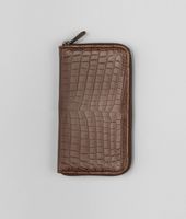 Bottega Veneta® Edoardo Soft Crocodile Fume Zip Around Wallet Bottega Veneta® Edoardo Soft Crocodile Fume Zip Around Wallet