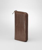 Bottega Veneta® Edoardo Soft Crocodile Fume Zip Around Wallet Bottega Veneta® Edoardo Soft Crocodile Fume Zip Around Wallet