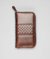 Bottega Veneta® Ebano Intreccio Scolpito Zip Around Wallet Bottega Veneta® Ebano Intreccio Scolpito Zip Around Wallet