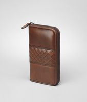 Bottega Veneta® Ebano Intreccio Scolpito Zip Around Wallet Bottega Veneta® Ebano Intreccio Scolpito Zip Around Wallet