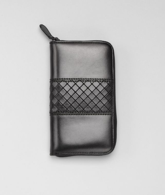 BOTTEGA VENETA Nero Intreccio Scolpito Zip Around Wallet Zip Around Wallet U fp