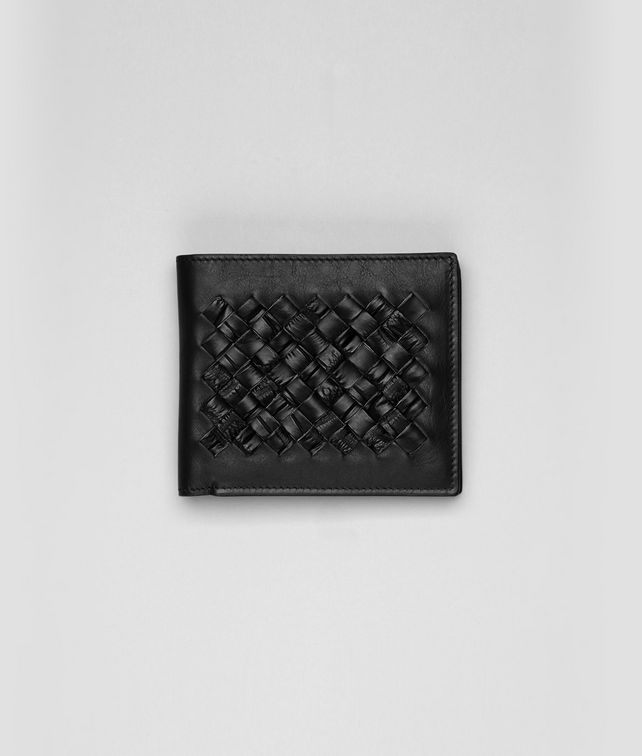 BOTTEGA VENETA Nero Intrecciato Crocodile Fume Wallet Bi-fold Wallet U fp