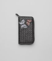 Bottega Veneta® Nero Multicolor Intrecciato Ayers Butterfly Zip Around Wallet Bottega Veneta® Nero Multicolor Intrecciato Ayers Butterfly Zip Around Wallet