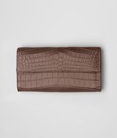Bottega Veneta® Edoardo Fumé Soft Crocodile Fumé Continental Wallet Bottega Veneta® Edoardo Fumé Soft Crocodile Fumé Continental Wallet