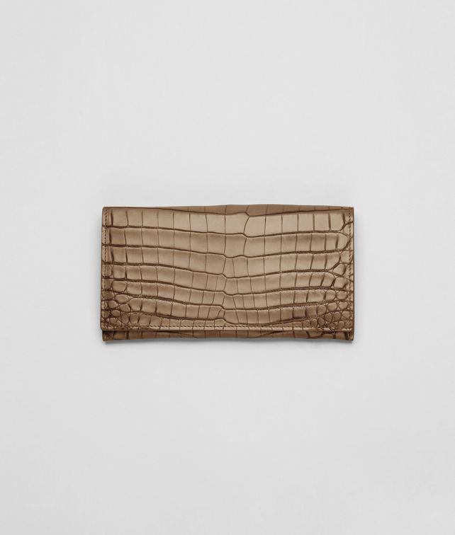 BOTTEGA VENETA PORTEFEUILLE CONTINENTAL EN CROCODILE CIGAR EBANO Portefeuille continental U fp