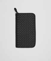 Bottega Veneta® Portemonnaie mit Zip aus Nappaleder Intrecciato Nero Bottega Veneta® Portemonnaie mit Zip aus Nappaleder Intrecciato Nero
