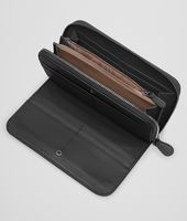 Bottega Veneta® Nero Intrecciato Nappa Zip Around Wallet Bottega Veneta® Nero Intrecciato Nappa Zip Around Wallet