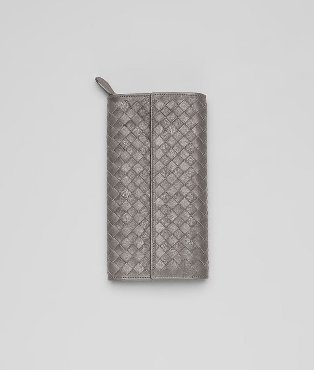 BOTTEGA VENETA Fume Intrecciato Washed Lambskin Continental Wallet Continental Wallet D fp