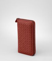Bottega Veneta® Brique Intrecciato Washed Lambskin Zip Around Wallet Bottega Veneta® Brique Intrecciato Washed Lambskin Zip Around Wallet