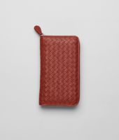 Bottega Veneta® Brique Intrecciato Washed Lambskin Zip Around Wallet Bottega Veneta® Brique Intrecciato Washed Lambskin Zip Around Wallet