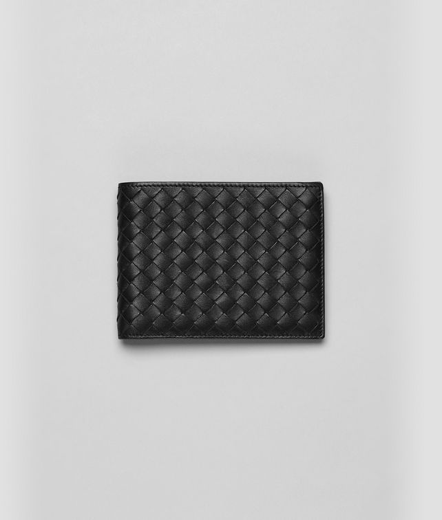 BOTTEGA VENETA Portemonnaie aus VN-Leder Intrecciato Nero Faltbares Portemonnaie U fp
