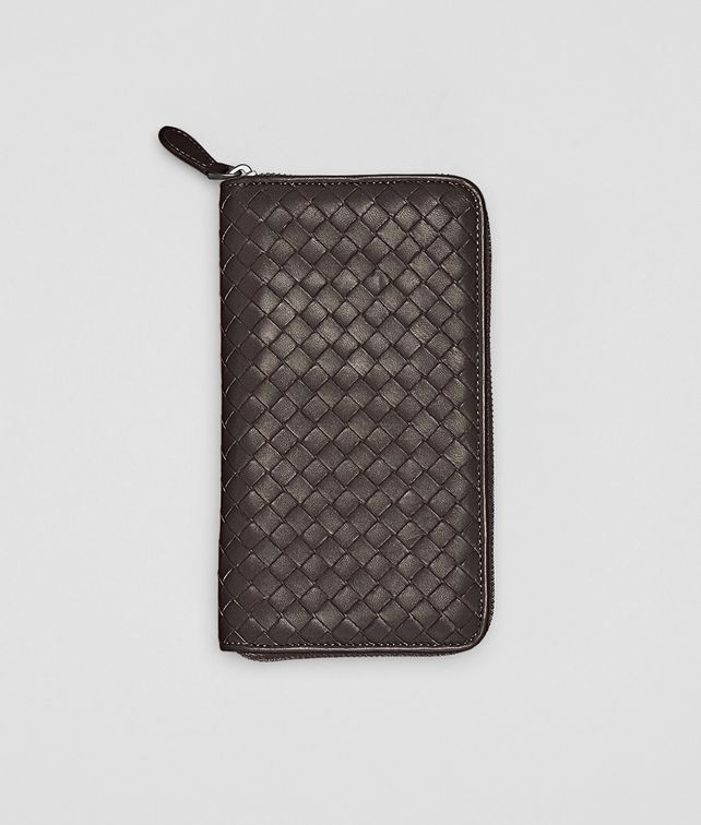 BOTTEGA VENETA Portemonnaie mit Zip aus Nappaleder Intrecciato Ebano Portemonnaie mit Zip D fp